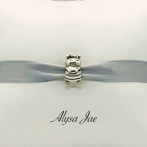 Queen Bee European Screw Bead, Sterling, Antiqued